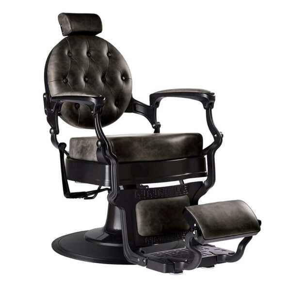 Blackbird Vintage Barber Chair – Tufted Round Back in Matte Black