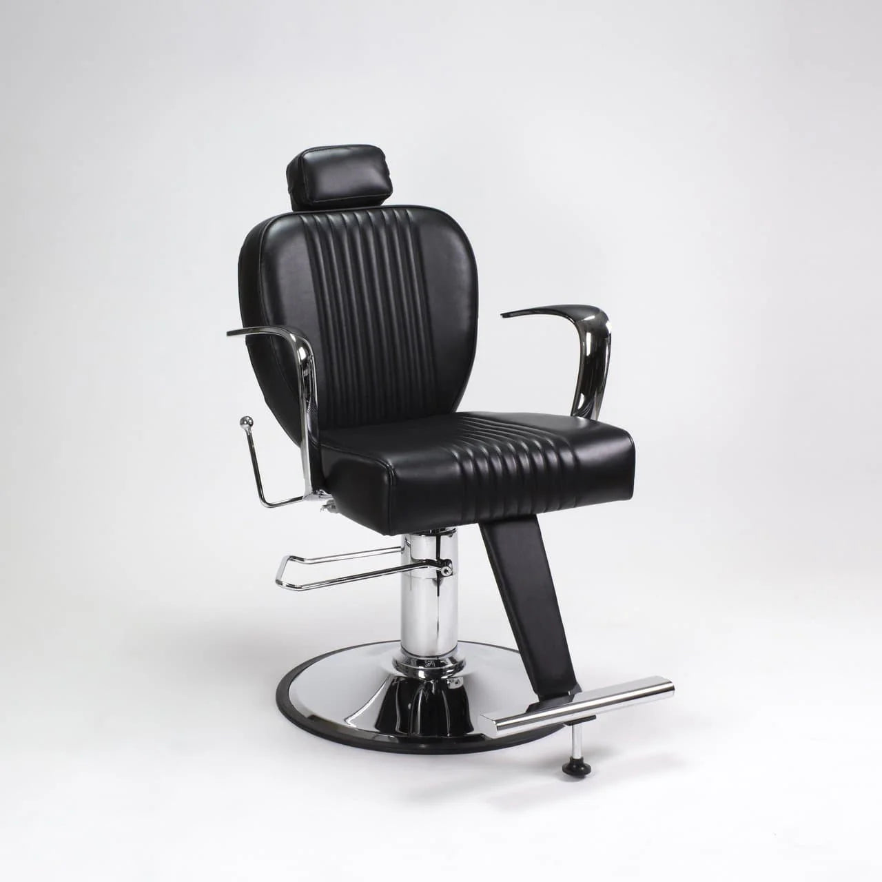 Austen Classic Barber Chair – Black Leatherette with Chrome Base